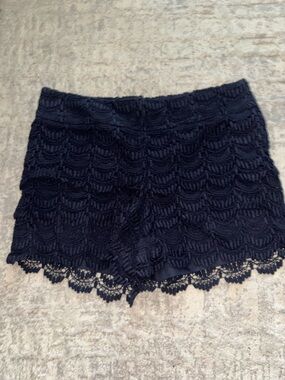 LOFT Black Crochet Lace Shorts